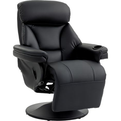 Reclining Armchair, Adjustable Backrest, 87 x 86 x 106 cm, Black (1/5)