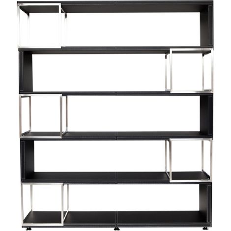 Büromöbel Büro Schrank Aktenschrank PAVIA schwarz 1800x400x2200 mm Lederoptik Büro Homeoffice (1/2)