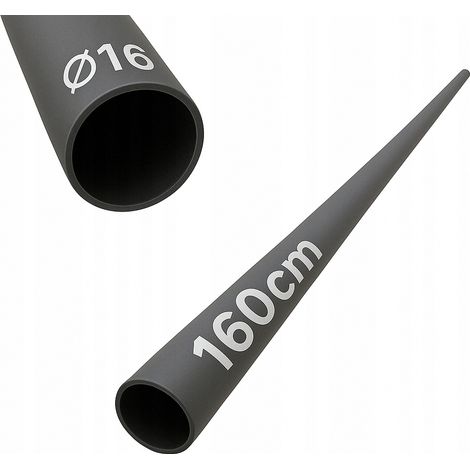 Tube en acier - 160 cm - Ø 16 mm - Noir - Résistant et esthétique - Idéal pour garde-corps