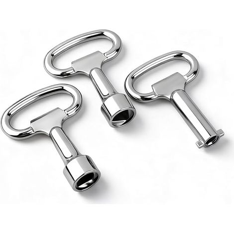 Set di 3 chiavi universali per rubinetti, rubinetti esterni, chiavi per lo spurgo dei radiatori, scatole elettriche, autobus urbani, ecc. (8/6/8 mm)