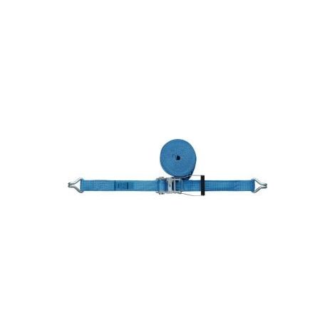 Sangle d'arrimage DIN EN 12195-2 L.10m B.50mm avec cliquet+crochet pointu LC U 5000 daN TECWERK (1/3)