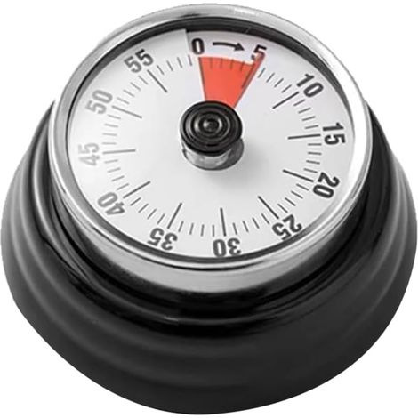 Minuteur mécanique sauna - 1 pièce - Acier inoxydable - Chronométrage précis sans pile - Pour hammam et spa - Noir (1/5)