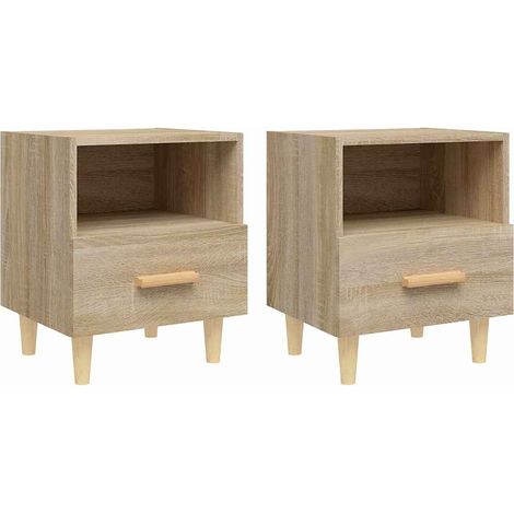 vidaXL Mesitas de noche 2 unidades color roble Sonoma 40x35x47 cm (1/2)