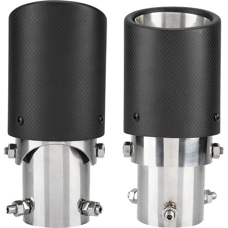 Tube d'échappement carbone ajustable, embout simple sortie 63-89mm, style fibre de carbone (1/5)