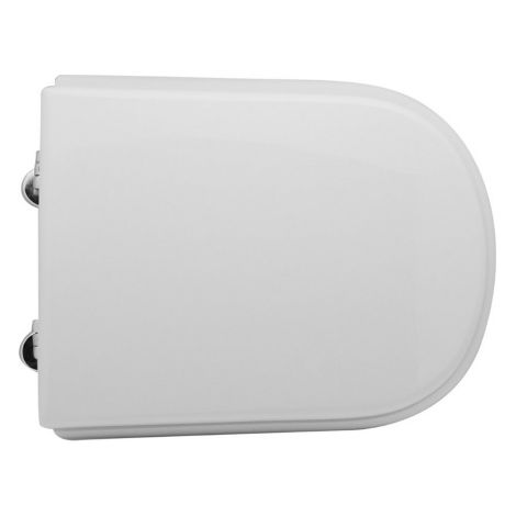 Abattant WC DianHydro Roca Giralda en bois blanc 34,7 x 44-46,5 cm avec charnie'res extensibles en laiton chrome', abattant de rechange pour salle de bain