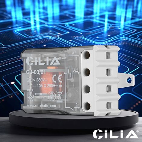 Relais pas à pas CILIA 230V 10A, relais électromécanique (moteur pas à pas) avec circuit de bobine séparé et contacts 1NO (1/5)