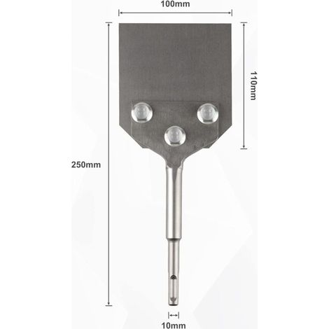 Scalpello a spatola SDS Plus 250 x 100 mm, per la rimozione di rivestimenti e pavimenti in combinazione con attrezzature di demolizione. (1/4)