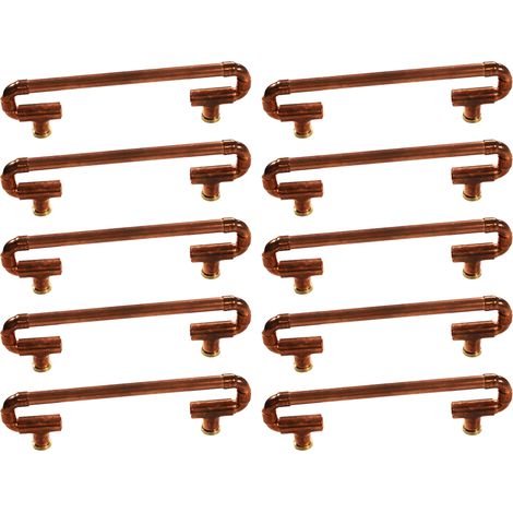 Lot de 10 Poignées mobiles et designs en Cuivre - Entraxe 128 mm - Ø12 - Arcanaute (1/3)