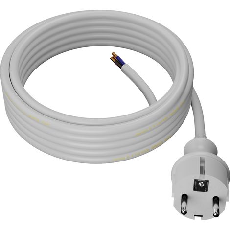 Awtools przewód z wtyczką 5m 3x1,0 biały h05vv-f
