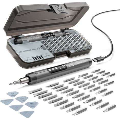 Kit tournevis électrique numérique 46 en 1 avec LED et couple réglable pour réparations (1/5)