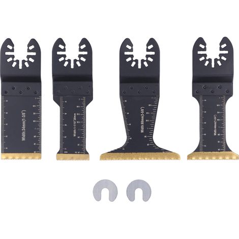 Set mit 6 universellen oszillierenden Sägeblättern, Schnellwechselzubehör zum Schneiden von Holz, Metall und Kunststoff. (1/5)