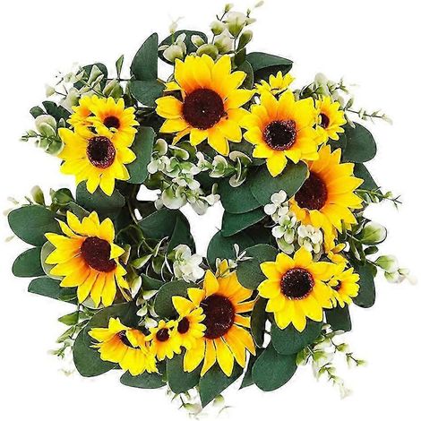 Künstlicher Sonnenblumenkranz für Fenster und Wände (1/5)