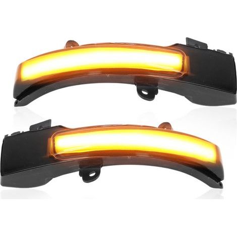 Satz mit 2 dynamischen Blinkern für Außenspiegel, getöntes Glas, links/rechts, für Mitsubishi Lancer, Outlander, ASX usw. (1/4)