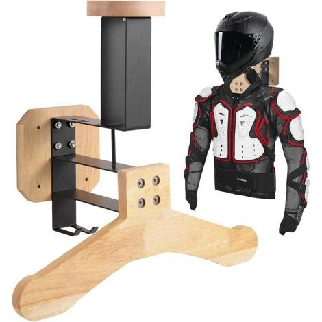 Soporte para casco de motocicleta, estante de pared para cascos y chaquetas de motocicleta, soporte de pared para chalecos tácticos -Crezuo
