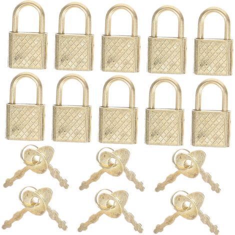 Ensemble de 10 cadenas en alliage de zinc antirouille avec clés pour bagages, casiers et valises de voyage (1/5)