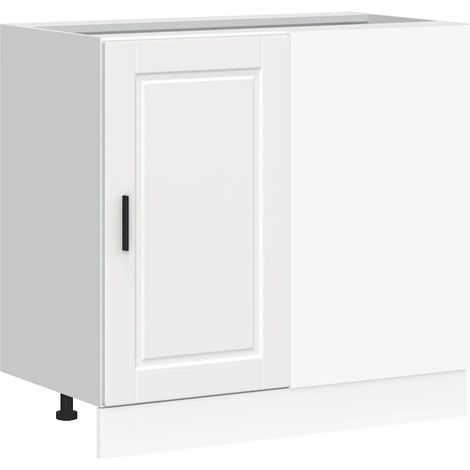 Mueble de cocina moderno con puertas prácticas 86 x 46 x 81,5 cm madera de ingeniería blanca 020050506 (1/5)