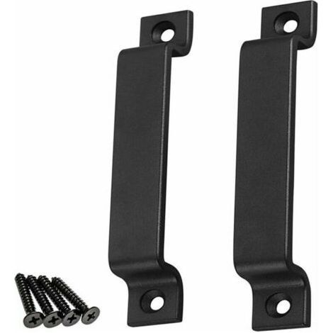 Barn Door Handle, Set of 2 Wooden Door Handles for Gate/Shed, Kitchen Cabinets, Door Handles, Cupboards, Drawers and Bedroom Furniture, Black (1/5)