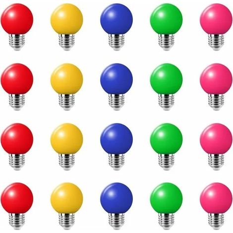 20PCS 3W E27 ampoule couleur ampoule LED couleur unique 100LM Lampe de Nol 220V partie petite bulle de couleur 180 ampoule YYV (1/4)
