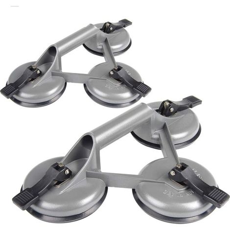 2 Pcs Ventouses 120KG Ventouses sous Vide avec Ventouses Trois Gris pour Carrelage, Verre, Bois (1/5)