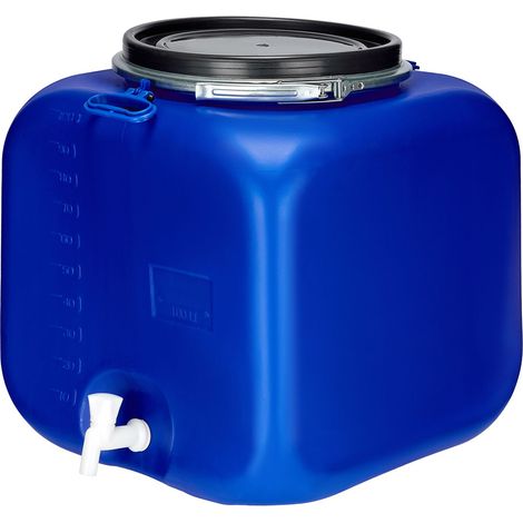 Garronda Récupérateur d'eau de Pluie Carré 100 litres sans BPA avec Robinet et Couvercle – Idéal pour Choucroute et Salaison GD-0089, Bleu
