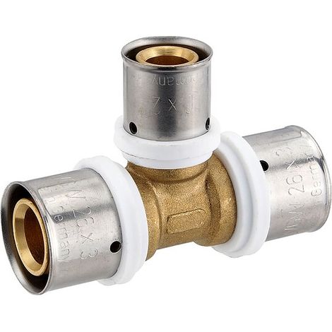 Pressfitting-T-Stück - Mittelabgang reduziert - 26 x 3,0 - 20 x 2,0 - 26 x 3,0 mm für MV-Rohr