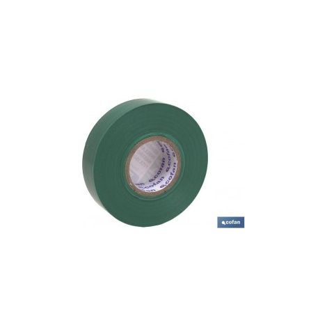 Rollo de cinta aislante verde 20mts.