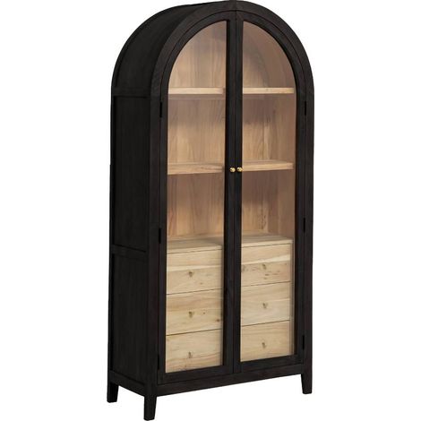 Vitrine en bois d'acacia noire Néven (1/5)