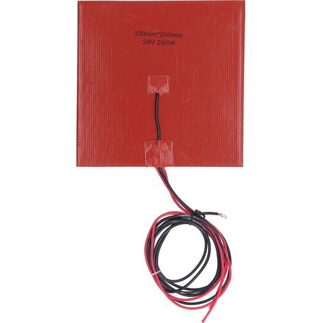 Silikon-Heizmatte, 180 °C, 200 x 200 mm, 200 W, Zubehör für 3D-Drucker, DC24V Heizbett (1/5)