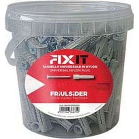 Juego 100 taco nylon universal d.6mmx33mm con tornillo fixit friulsider - 90411b0000500