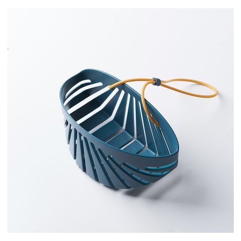 Blauer Schwammabtropfer mit hängendem Schwammhalter, Geschirrkorb, Spülbeckenschwammhalter, Seifenabtropfer für Schwämme (1/5)