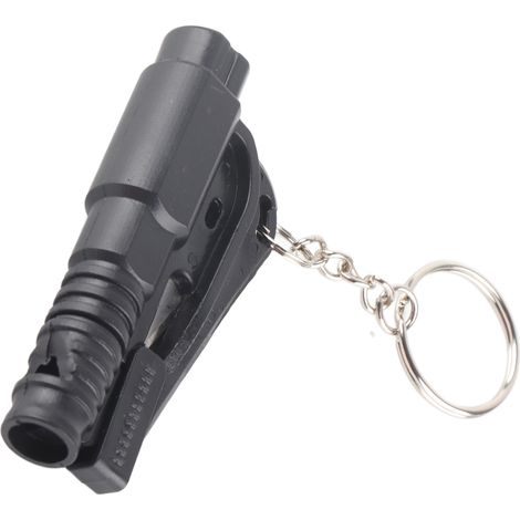 Marteau brise-vitre auto 3-en-1 multifonctionnel, outil de secours d'urgence pour voiture, marteau de sécurité en verre, noir, compact (1/5)