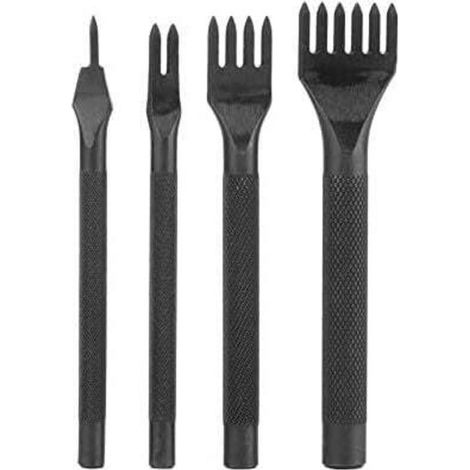 Ulisem Lot de 4 outils de couture pour trous de cuir (1+2+4+6 dents) (1/4)