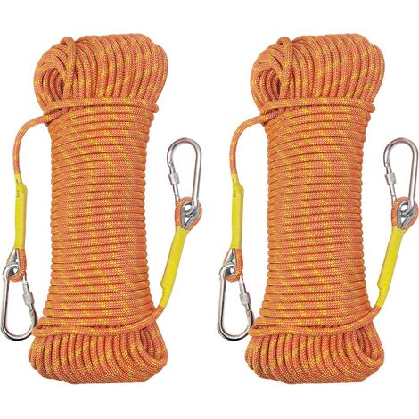 2 pièces Corde statique, Nylon 8mm, Résistante 1000kg, Imperméable, Pour camping sauvetage extérieur