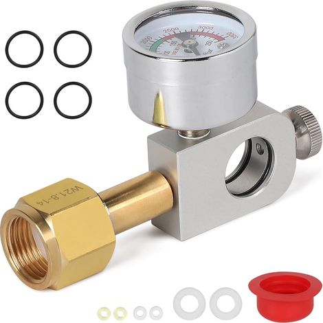 Adattatore a connessione rapida per bombola di CO2 W21.8-14 con manometro da 3500 psi, compatibile con Duo, Art, Terra, Crystal 3.0, Gaia (1/5)