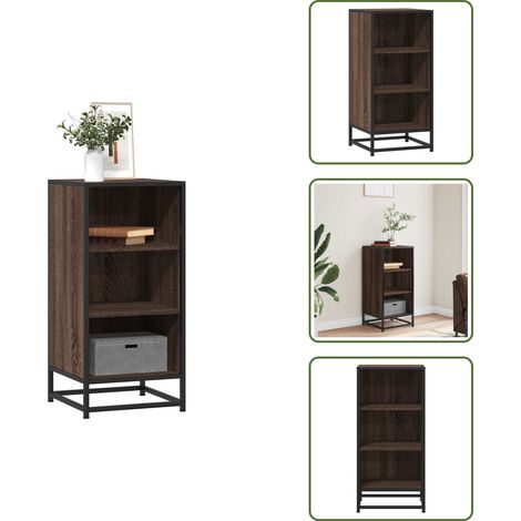 Sideboard Braun Eichen-Optik 35,5x35x76 cm Holzwerkstoff Metall - Sideboard - Sideboards - Anrichte - Regal (1/5)