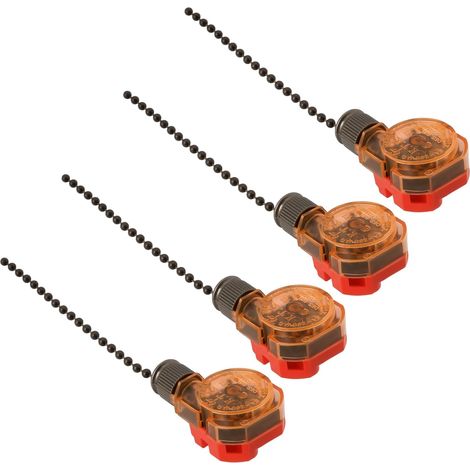 4 Interrupteurs Ventilateur Plafond 3 Vitesses 4 Fils Commande Chaîne 250V/3A 125V/6A Ventilateurs/Lampes/Armoire Bronze (1/5)