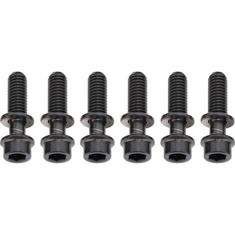 Kit de 6 vis et boulons pour potence de guidon de VTT en alliage de titane avec rondelle M5x18 mm, noir (1/5)