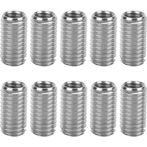 10pcs Intérieur M6 1.0 Extérieur M8 1.25 Lueur 15mm Inserts Filetés à Fente (1/4)