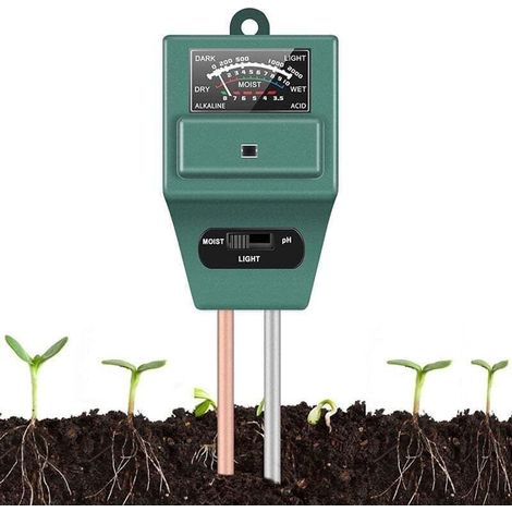 PH-mètre de Sol, XU, Testeur de lumière de pH d'humidité du Sol 3-en-1 ST02 pour la Maison, Le Jardin, La pelouse, La Ferme, Les Plantes d'intérieur et d'extérieur (Vert) - KZQ (1/4)