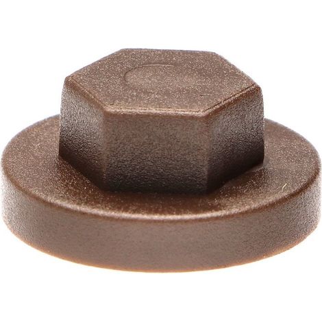 Capuchon Tête hexagonale TH Polyéthylène RAL8014 brun sepia pour vis autoperceuse ou tole de diam 6.3 - 1 pièce (1/4)