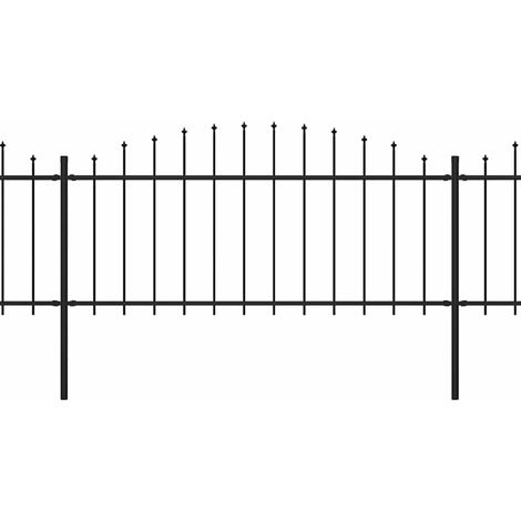 Maison Exclusive - Gartenzaun mit Speerspitze Stahl 1070 x 75 cm