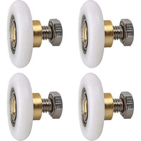 Rouleau de porte de douche, Rouleau Roulette Roue pour Porte de Douche Roulettes Coulissantes Porte Roue de Remplacement pour Rouleau 4 pièces (20MM)