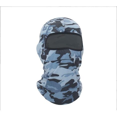 Masque facial en deux pièces, masque facial multifonctionnel, bonnet de ski pour temps froid, masque de ski de moto (gris camouflage) - 23 x 40 cm