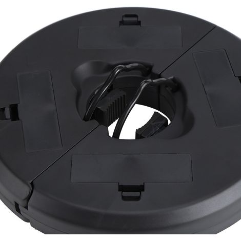 Ausziehbarer Sonnenschirm mit 28 LEDs für Garten, Terrasse und Camping – Schwarz (1/5)