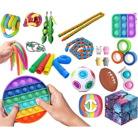 Lot de 30 jouets anti-stress multicolores : balles anti-stress, boules anti-stress, etc.