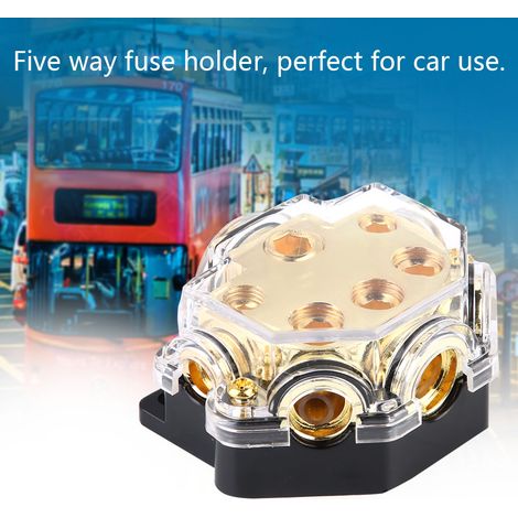 Bloc de distribution d'alimentation avec porte-fusible à cinq voies pour système audio automobile (1/5)