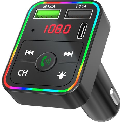 Auto-Bluetooth-MP3-Player mit Smart Bluetooth 5.0 Chip: Einfach anschließen und verlustfreie Musik von USB-Sticks/TF-Karten abspielen. (1/3)