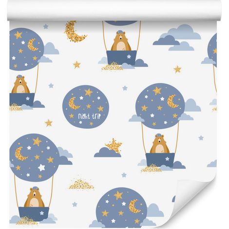 Carta da parati con palloncini e stelle per soggiorno e camera da letto, 50x1000 cm (1/5)