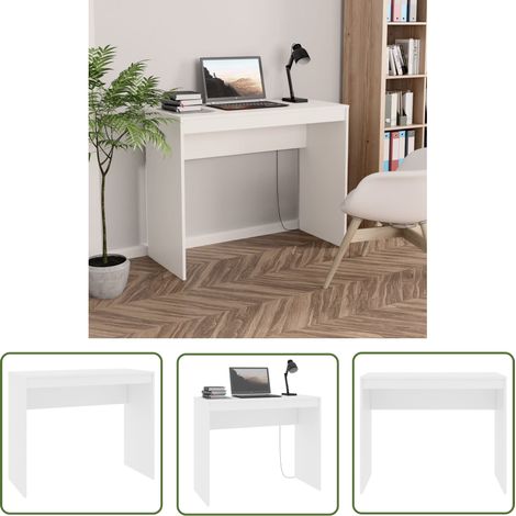 The Living Store Schreibtisch Weiß 90×40×72 cm Holzwerkstoff - Schreibtisch - Weißer Schreibtisch - Holzwerkstoff Schreibtisch - Kleiner Schreibtisch - Kompakter Schreibtisch (1/5)