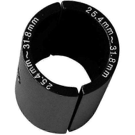 Manchon réducteur pour guidon de vélo, convertissant un alésage de 25,4 mm à 31,8 mm, avec cale et entretoise. (1/5)
